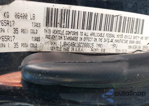 2006 Jeep Commander из США, поврежденный, VIN 1J8HG48K16C288915